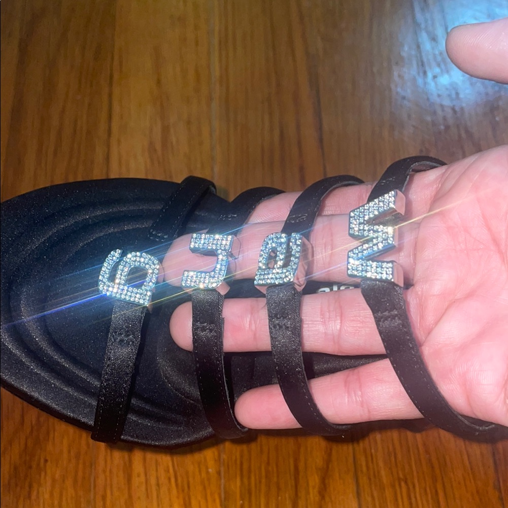 Alexander Wang Black Sandals With Rhinestone Detail